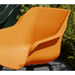 Lot de 2 chaises Sophie Element Armchair en résine - pieds en aluminium - Indian Orange - CHALET & JARDIN