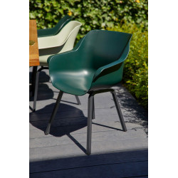 Lot de 2 chaises Sophie Element Armchair en résine - pieds en aluminium - Vert Forêt de marque CHALET & JARDIN, référence: J7185600