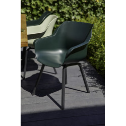 Lot de 2 chaises Sophie Element Armchair en résine - pieds en aluminium - Vert Forêt - CHALET & JARDIN