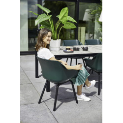 Lot de 2 chaises Sophie Element Armchair en résine - pieds en aluminium - Vert Forêt - CHALET & JARDIN