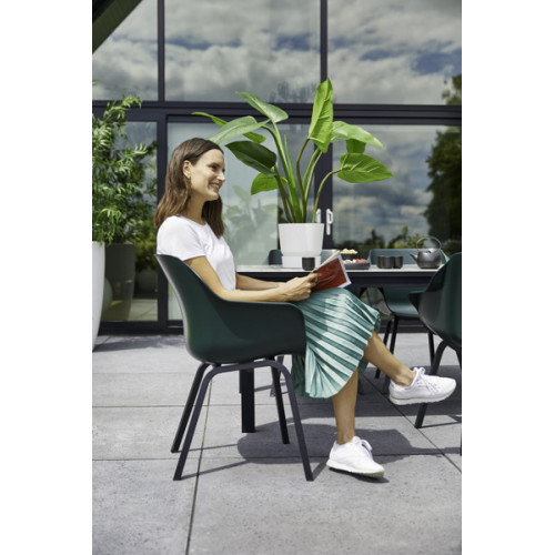 Lot de 2 chaises Sophie Element Armchair en résine - pieds en aluminium - Vert Forêt - CHALET & JARDIN