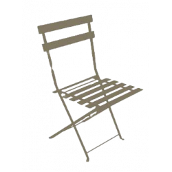 Lot de 2 de chaises de jardin pliantes Bistrot en acier - Taupe de marque CHALET & JARDIN, référence: J7186100