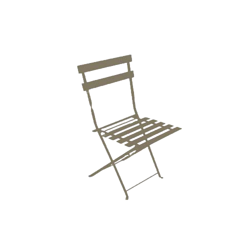 Lot de 2 de chaises de jardin pliantes Bistrot en acier - Taupe - CHALET & JARDIN