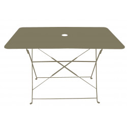 Table rectangulaire d'extérieur pliante Bistro en acier - Taupe - CHALET & JARDIN