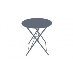 Table ronde d'extérieur pliante Bistro en acier - Gris de marque CHALET & JARDIN, référence: J7187200