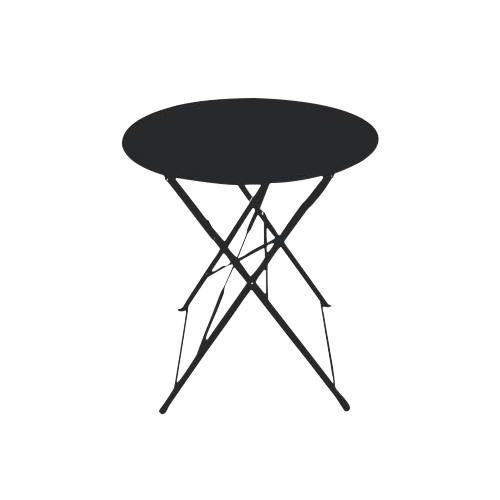 Table ronde d'extérieur pliante Bistro en acier - Noir - CHALET & JARDIN