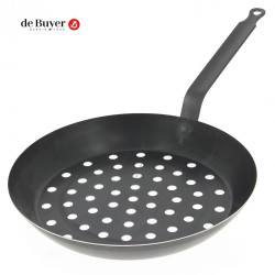 Poêle à légumes/marrons perforée Outdoor de Buyer - Ø 28 cm - LE MARQUIER