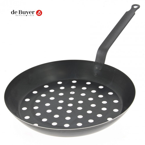 Poêle a marrons à aération latérale en tôle bleuie - 5293.28 - DE BUYER