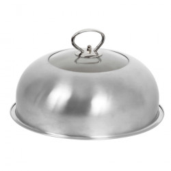 Cloche cuisson vitrée inox - vitrée supérieure - Ø 27 x H. 15 cm de marque LE MARQUIER, référence: J6838800