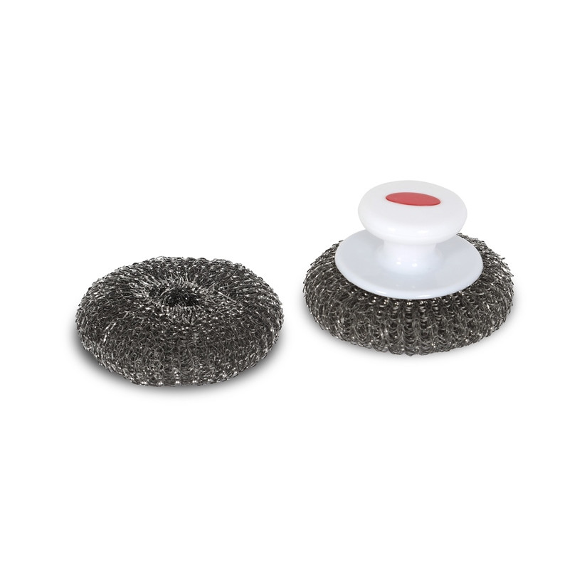 2 boules inox avec poignée pour nettoyage plancha Le Marquier - vue 2