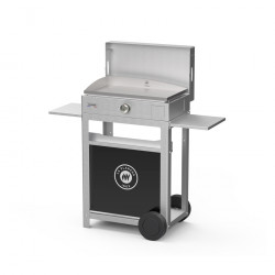 Plancha électrique avec couvercle sur chariot Edition 160 inox + porte épices et rideau de marque LE MARQUIER, référence: J7197500