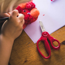 Ciseaux à bout rond pour enfants à partir de 6 ans - rouge - 13 cm - FISKARS