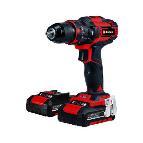 Perceuse-visseuse à percussion sans fil – TE-CD 18/40 Li-i +64 – 18 V – 40 Nm – 2 vitesses - 2×2,0 Ah + chargeur + 64 accessoire - EINHELL 
