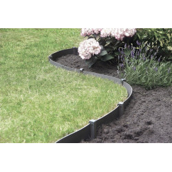 Bordure flexible Etik Bordura - Anthracite - 15 cm x 10 m - polyéthylène 100% recyclée - NORTENE 