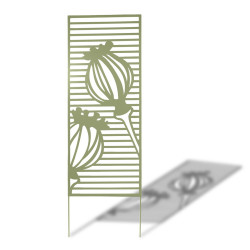 Panneau en métal Deco Panel vert olive - 0,60 x 1,50 m - pose murale ou sur sol meuble de marque NORTENE , référence: J7203000