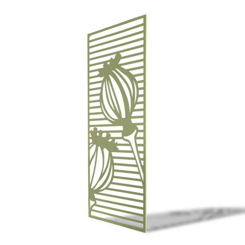 Panneau en métal Deco Panel vert olive - 0,60 x 1,50 m - pose murale ou sur sol meuble - NORTENE 