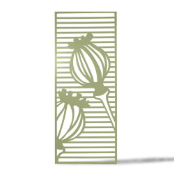 Panneau en métal Deco Panel vert olive - 0,60 x 1,50 m - pose murale ou sur sol meuble - NORTENE 