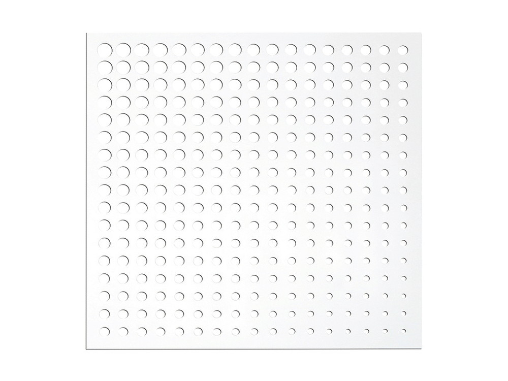Panneau décoratif Moon blanc - 1 m carré en résine polypropylène - fixé au mur