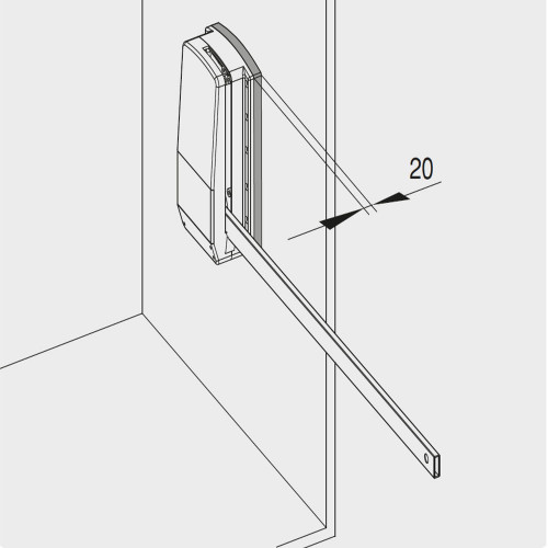 Accessoire latéral pour penderie rabattable pour armoire Hang, Peint en aluminium - EMUCA