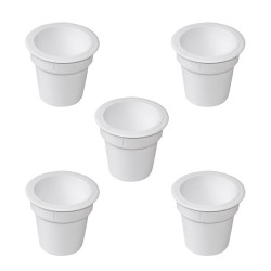 Lot de 5 accessoires porte-objets Pot, Plastique blanc de marque EMUCA, référence: B7207300