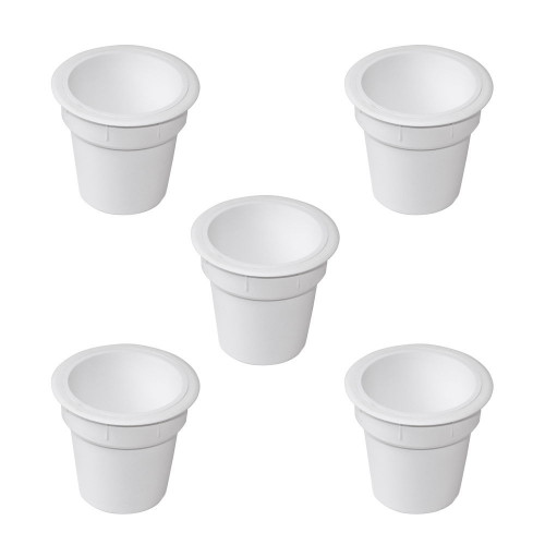 Lot de 5 accessoires porte-objets Pot, Plastique blanc - EMUCA