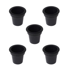 Lot de 5 accessoires porte-objets Pot, Plastique noir de marque EMUCA, référence: B7207400