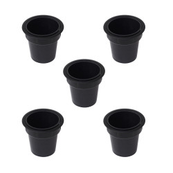 Lot de 5 accessoires porte-objets Pot, Plastique noir - EMUCA