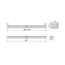 Barre de penderie pour armoire - lumière LED, détecteur de mouvement, 708 mm - EMUCA
