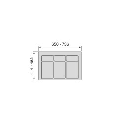 Base Recycle pour poubelles pour tiroir de cuisine, Module 800 mm, gris antracite - EMUCA