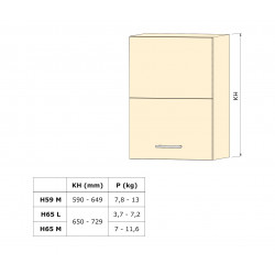 Compas Agile Flap pour portes relevables doubles., 3,7 - 7,2 Kg, Plastique gris antracite - EMUCA