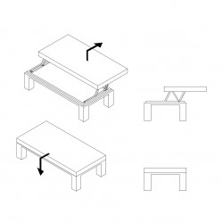 Ensemble de 2 mécanismes de levage pour tables basses - EMUCA
