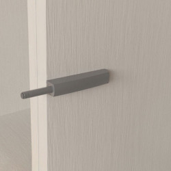 Lot de 10 fermes-porte Push Lite à visser sur l'armoire avec réglage, Plastique gris - EMUCA