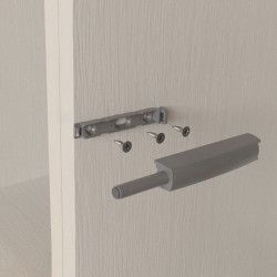 Lot de 10 fermes-porte Push Lite à visser sur l'armoire avec réglage, Plastique gris - EMUCA