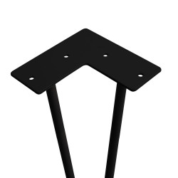 Jeu de pieds Hairpin de 2 barres par table, H 400 mm, Peint en noir - EMUCA