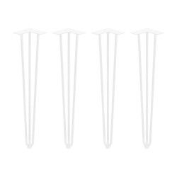 Jeu de pieds Hairpin de 3 barres par table, H 710 mm, Peint en blanc de marque EMUCA, référence: B7220400