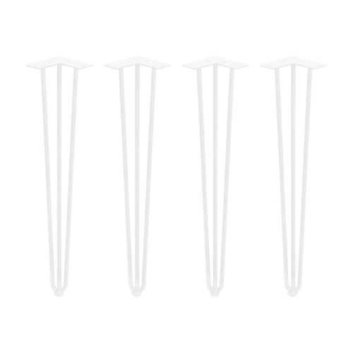 Jeu de pieds Hairpin de 3 barres par table, H 710 mm, Peint en blanc - EMUCA