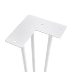 Jeu de pieds Hairpin de 3 barres par table, H 710 mm, Peint en blanc - EMUCA