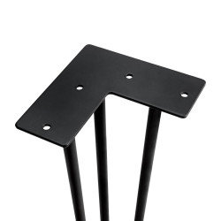 Jeu de pieds Hairpin de 3 barres par table, H 710 mm, Peint en noir - EMUCA