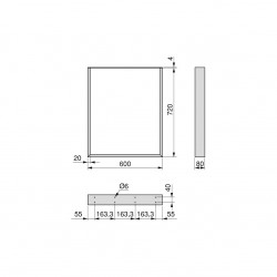 Jeu de pieds rectangulaires Square pour table, H 720 x 600 mm, Peint en noir - EMUCA