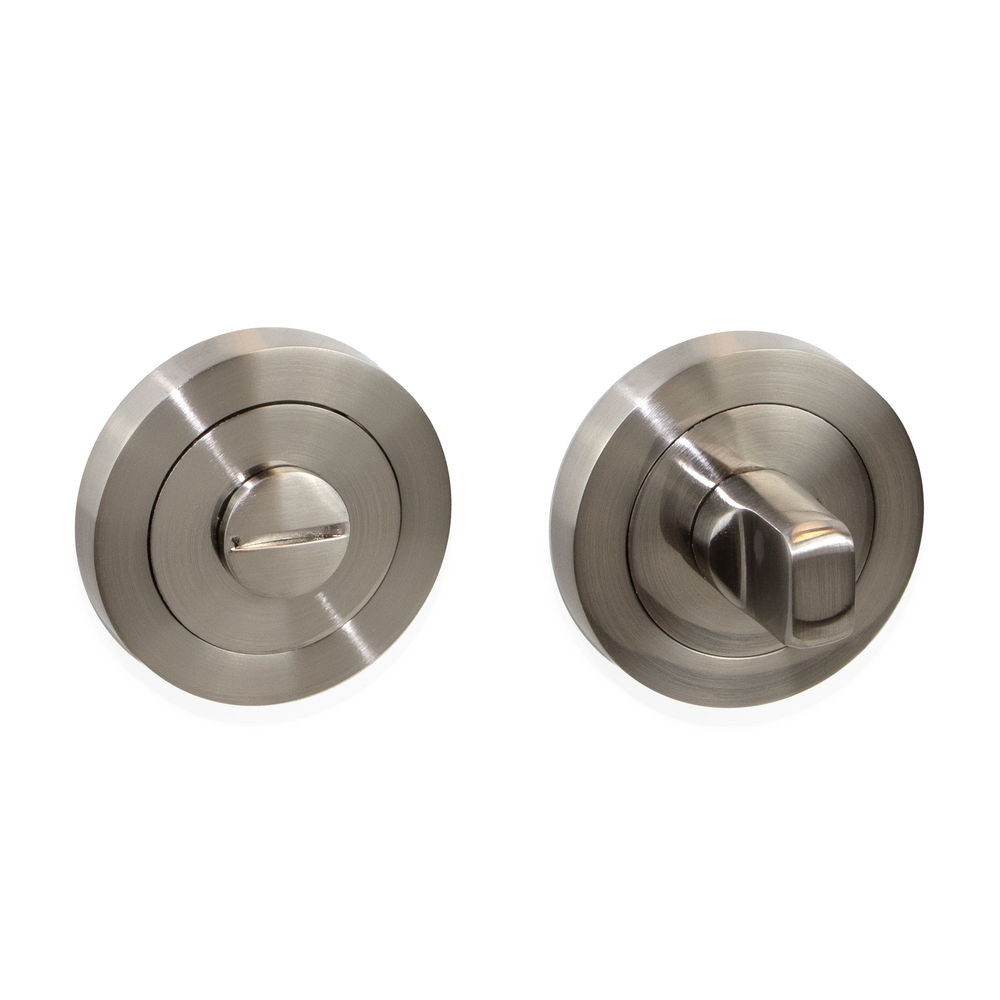 5 jeux rosace de condamnation, rosace ronde pour porte intérieur, Ø 50 mm, Nickel satiné