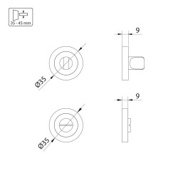 5 jeux rosace de condamnation, rosace ronde pour porte intérieur, Ø 35 mm, Nickel satiné - EMUCA