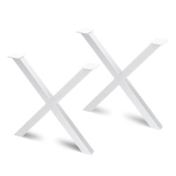 Jeux de pieds Cross pour table, 695 x 695 mm, Peint en blanc - EMUCA