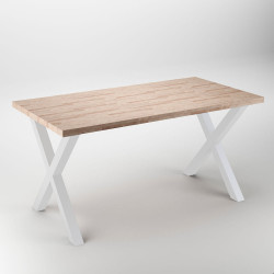 Jeux de pieds Cross pour table, 695 x 695 mm, Peint en blanc - EMUCA