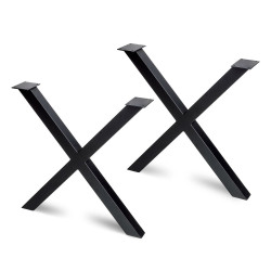 Jeux de pieds Cross pour table, 695 x 695 mm, Peint en noir de marque EMUCA, référence: B7221800