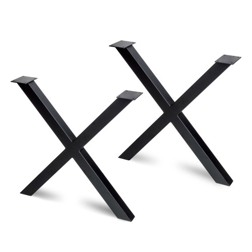 Jeux de pieds Cross pour table, 695 x 695 mm, Peint en noir - EMUCA