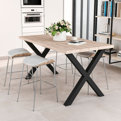 Jeux de pieds Cross pour table, 695 x 695 mm, Peint en noir - EMUCA