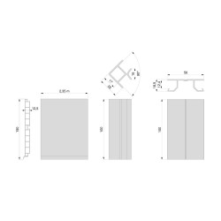 Kit de plinthes de cuisine Plasline avec accessoires union, H 100 mm, Anodisé satiné - EMUCA