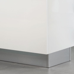 Kit de plinthes de cuisine Plasline avec accessoires union, H 150 mm, Anodisé satiné - EMUCA