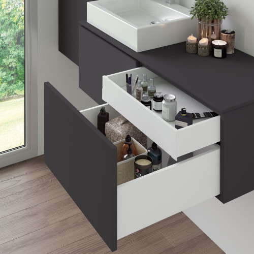 Kit de tiroir pour cuisine et salle de bain Vertex - panneaux inclus, H 93 x M 600, blanc - EMUCA