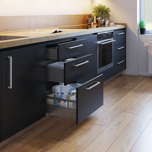 Kit de tiroir pour cuisine et salle de bain Vertex - panneaux inclus, H 93 x M 600, Gris - EMUCA